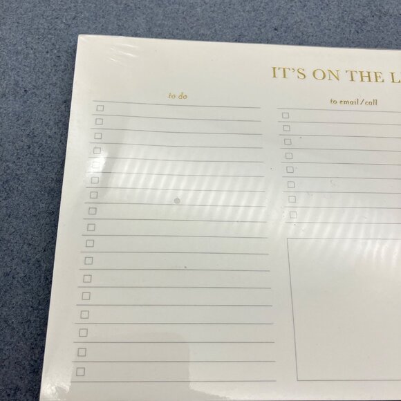 "Its On The List" Gold Foil Weekly Planner Pad 9" X 5.5" Productivity Organizer - Picture 3 of 9